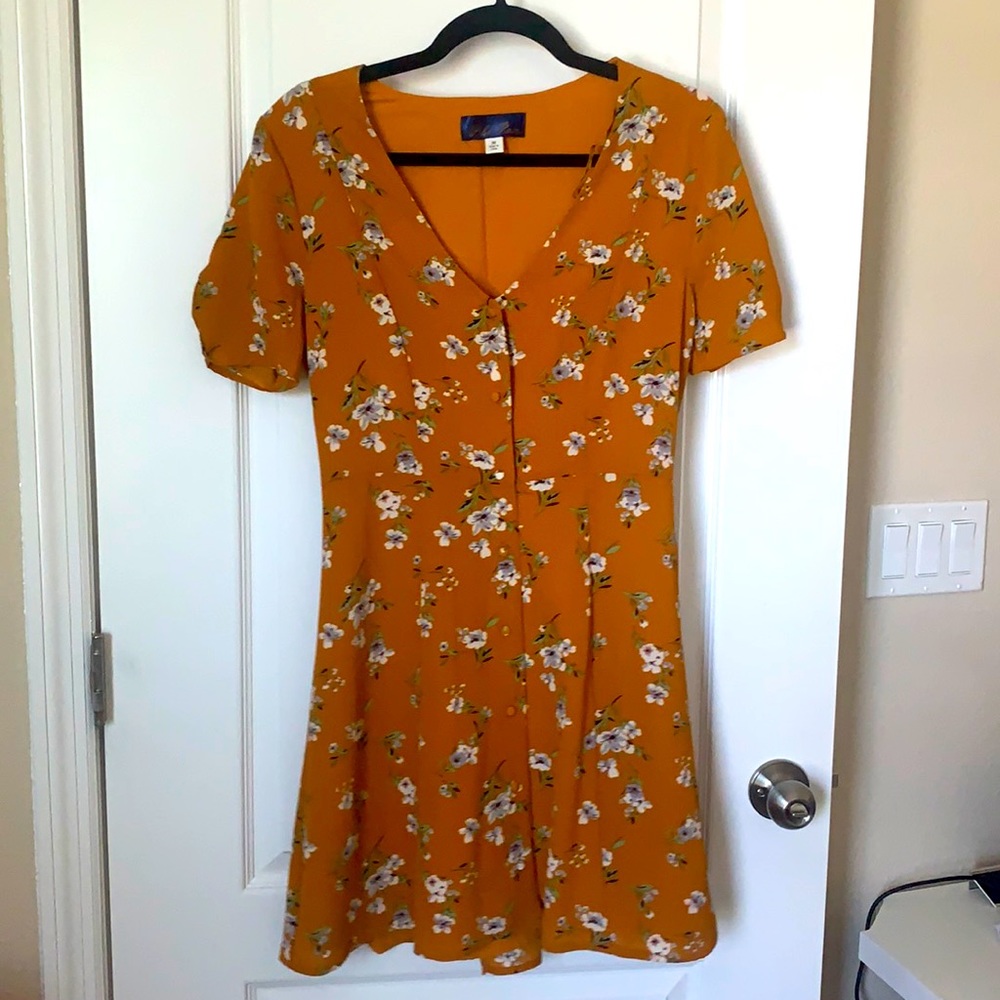 Blue Rain orange floral dress